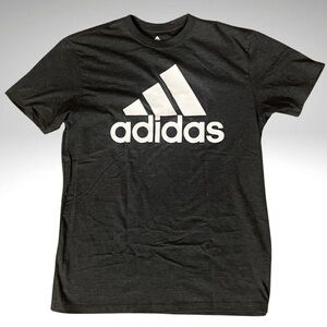 adidas Black Short Sleeve Tee with White Trefoil Logo